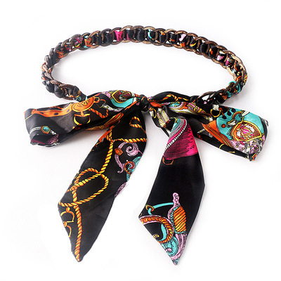 Kórejský módny stužkový opasok so sukňou Jednoduchý univerzálny dekoratívny džínsový dámsky super dlhý tkaný stužkový opasok