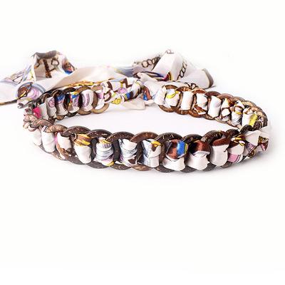 Kórejský módny stužkový opasok so sukňou Jednoduchý univerzálny dekoratívny džínsový dámsky super dlhý tkaný stužkový opasok