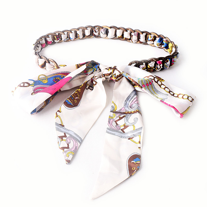 Kórejský módny stužkový opasok so sukňou Jednoduchý univerzálny dekoratívny džínsový dámsky super dlhý tkaný stužkový opasok