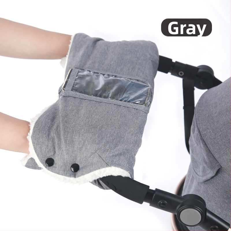 Ζεστά γάντια για καρότσι μωρού, χειμωνιάτικα, αντιανεμικά και κρύα, γάντια καροτσιού από βελούδο και χοντρό μαλλί, απευθείας από το εργοστάσιο