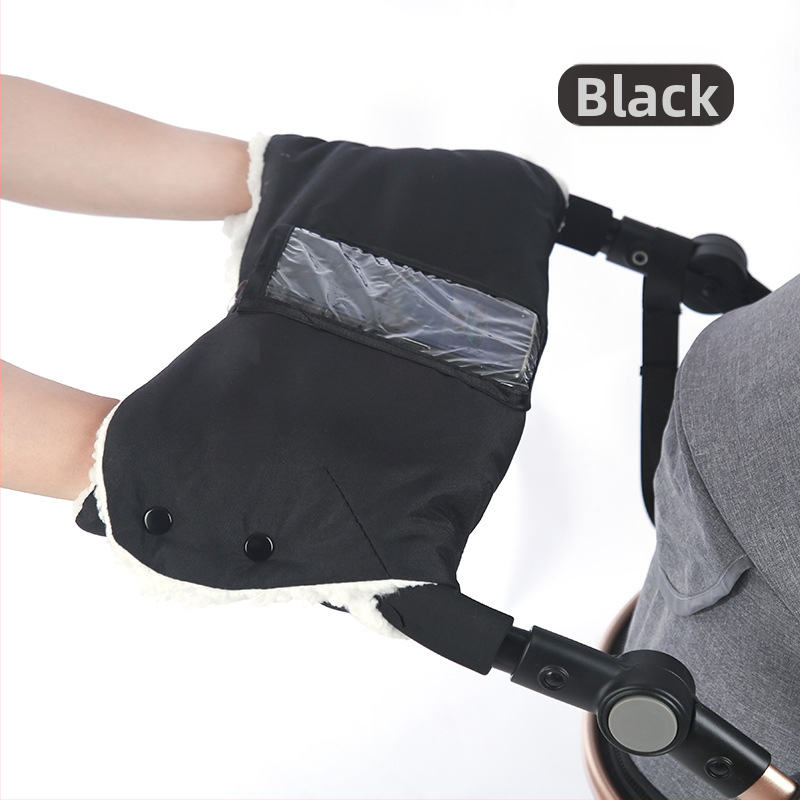 Ζεστά γάντια για καρότσι μωρού, χειμωνιάτικα, αντιανεμικά και κρύα, γάντια καροτσιού από βελούδο και χοντρό μαλλί, απευθείας από το εργοστάσιο