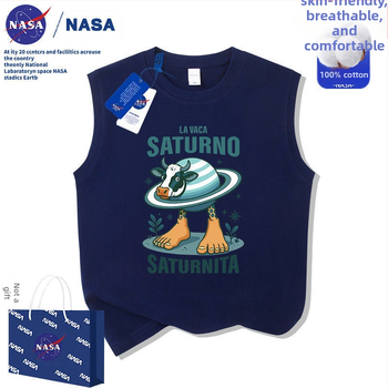 Nasa dječja apstraktna majica kratkih rukava Saturn Ox Mountain Sea, klasična, od čistog pamuka, ljetna nova majica srednje i velike veličine, veličina 2025.