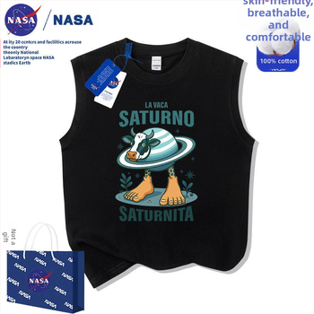 Nasa dječja apstraktna majica kratkih rukava Saturn Ox Mountain Sea, klasična, od čistog pamuka, ljetna nova majica srednje i velike veličine, veličina 2025.