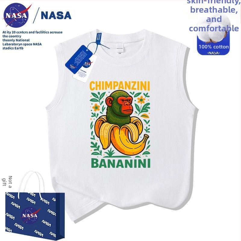 Nasa dječja apstraktna majica kratkih rukava Saturn Ox Mountain Sea, klasična, od čistog pamuka, ljetna nova majica srednje i velike veličine, veličina 2025.