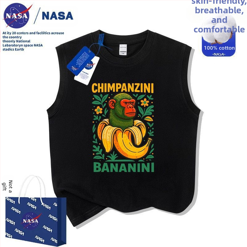 Nasa dječja apstraktna majica kratkih rukava Saturn Ox Mountain Sea, klasična, od čistog pamuka, ljetna nova majica srednje i velike veličine, veličina 2025.