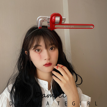 Αστεία προσομοίωση μαχαίρι κουζίνας, κορδέλα μαλλιών, παρωδία, χριστουγεννιάτικο κόμμωση, αξεσουάρ μαλλιών, κλειδί, κορδέλα για τα μαλλιά, φουρκέτα