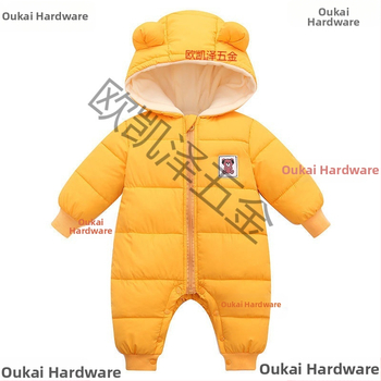 Ρούχα για μωρά με βαμβακερή επένδυση, χειμωνιάτικα ρούχα, βελούδινα και ολόσωμα ρούχα από βαμβάκι με πυκνή πούπουλα για αγόρια και κορίτσια, βρεφικά μπουφάν