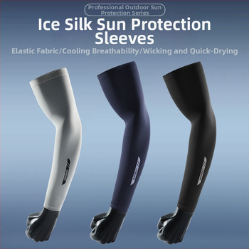 Manșon de protecție solară Ice Silk pentru bărbați, vară, absorbant de transpirație, respirabil, protecție UV, protecție pentru brațe, pentru condus în aer liber, en-gros