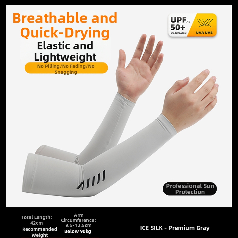 Manșon de protecție solară Ice Silk pentru bărbați, vară, absorbant de transpirație, respirabil, protecție UV, protecție pentru brațe, pentru condus în aer liber, en-gros