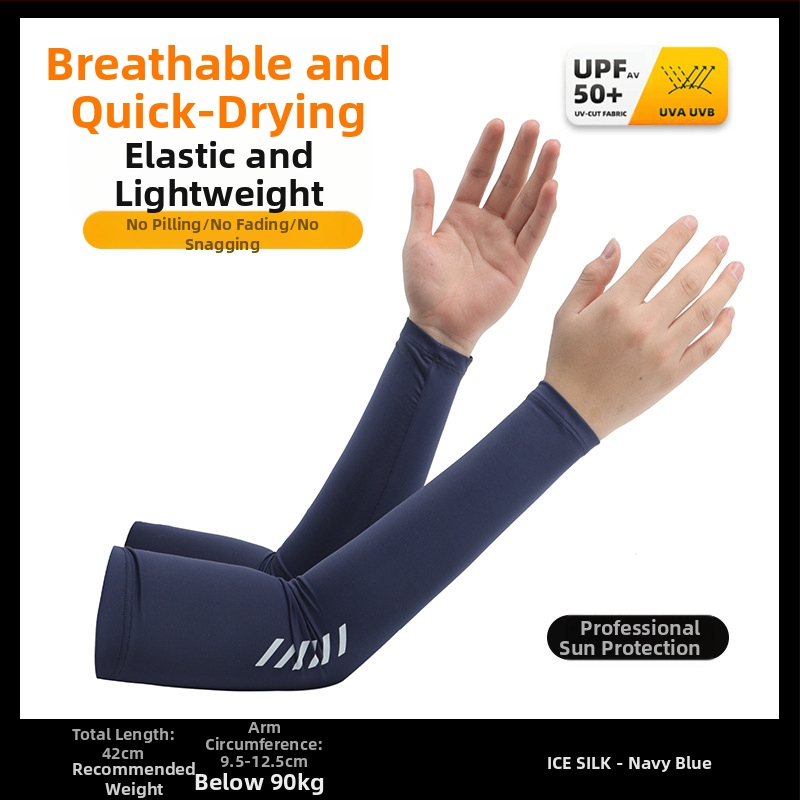 Manșon de protecție solară Ice Silk pentru bărbați, vară, absorbant de transpirație, respirabil, protecție UV, protecție pentru brațe, pentru condus în aer liber, en-gros