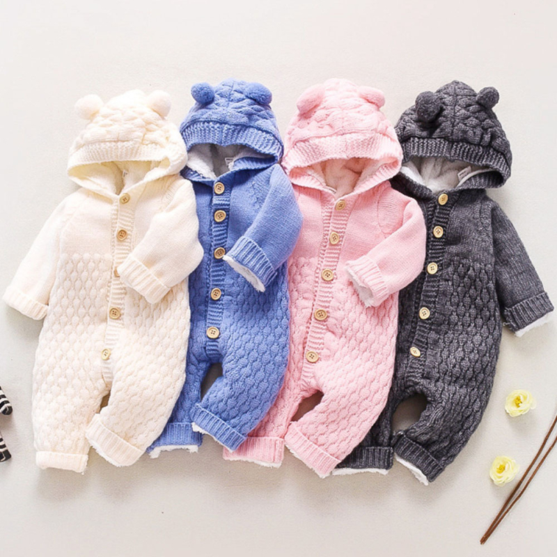 Beebi kootud kombinesoon kevad- ja sügisene soe romper poistele ja tüdrukutele armas vastsündinuriided