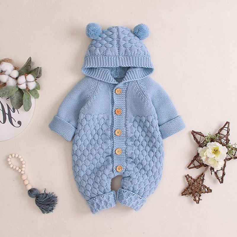 Beebi kootud kombinesoon kevad- ja sügisene soe romper poistele ja tüdrukutele armas vastsündinuriided