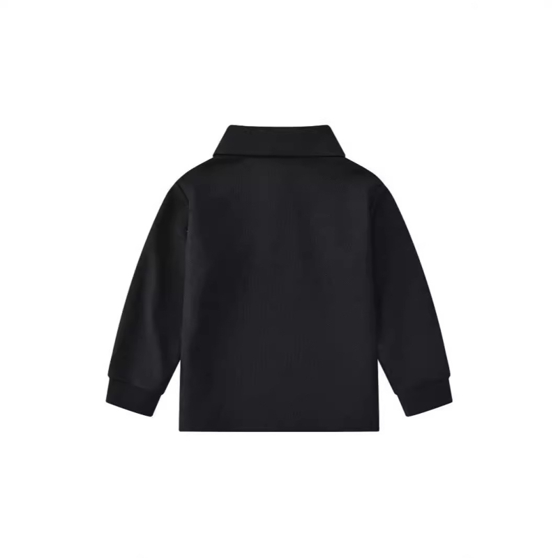 Rudens jauns bērnu apģērbs Jauks atloka garpiedurkņu polo krekls T-krekls tīra krāsa Daudzpusīgs svaigs ikdienas tops vairumtirdzniecībā