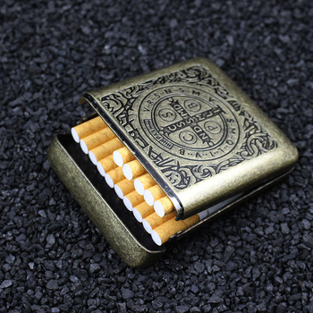 Creative Gangster 3 Open 20 Pack Knurling Vintage Constantine metāla cigarešu klipsis personalizēts vīriešu cigarešu maciņš ārējā tirdzniecība