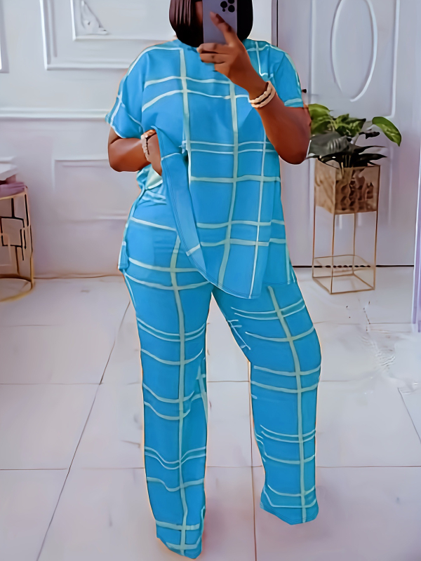 Модел на голяма разпродажба, невъзстановим и незаменяем Tb5923 Европейски и американски популярен елемент с V-образно деколте, ежедневен комплект от две части с голям размер