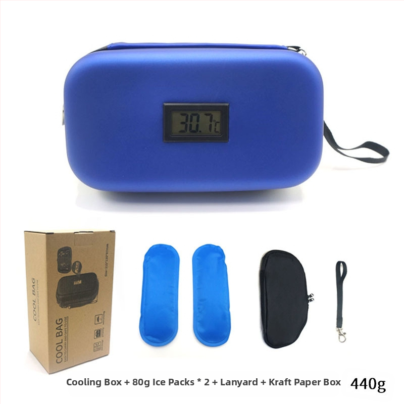 na sklade Amazon Explosions Inzulínová chladnička EVA Prenosná vonkajšia chladnička s teplomerom Vrecko na ľad Zachovanie chladu