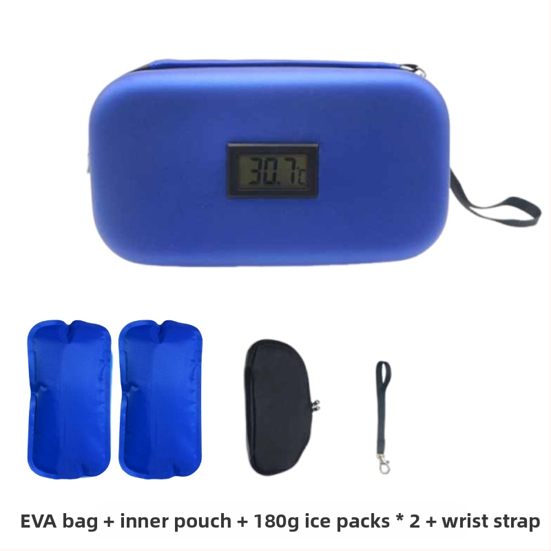 na sklade Amazon Explosions Inzulínová chladnička EVA Prenosná vonkajšia chladnička s teplomerom Vrecko na ľad Zachovanie chladu