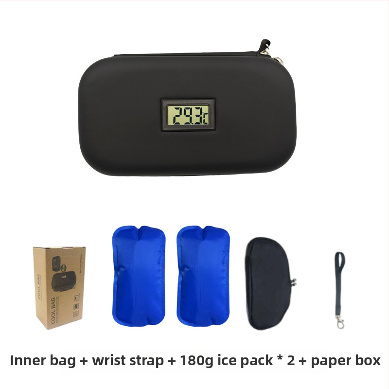 na sklade Amazon Explosions Inzulínová chladnička EVA Prenosná vonkajšia chladnička s teplomerom Vrecko na ľad Zachovanie chladu