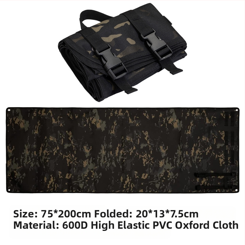 Āra aprīkojuma pārnēsājamais paklājiņš motociklu kempinga piknika paklājiņš saliekams ūdensizturīgs un mitrumizturīgs taktiskās apmācības maskēšanās šaušanas paklājiņš