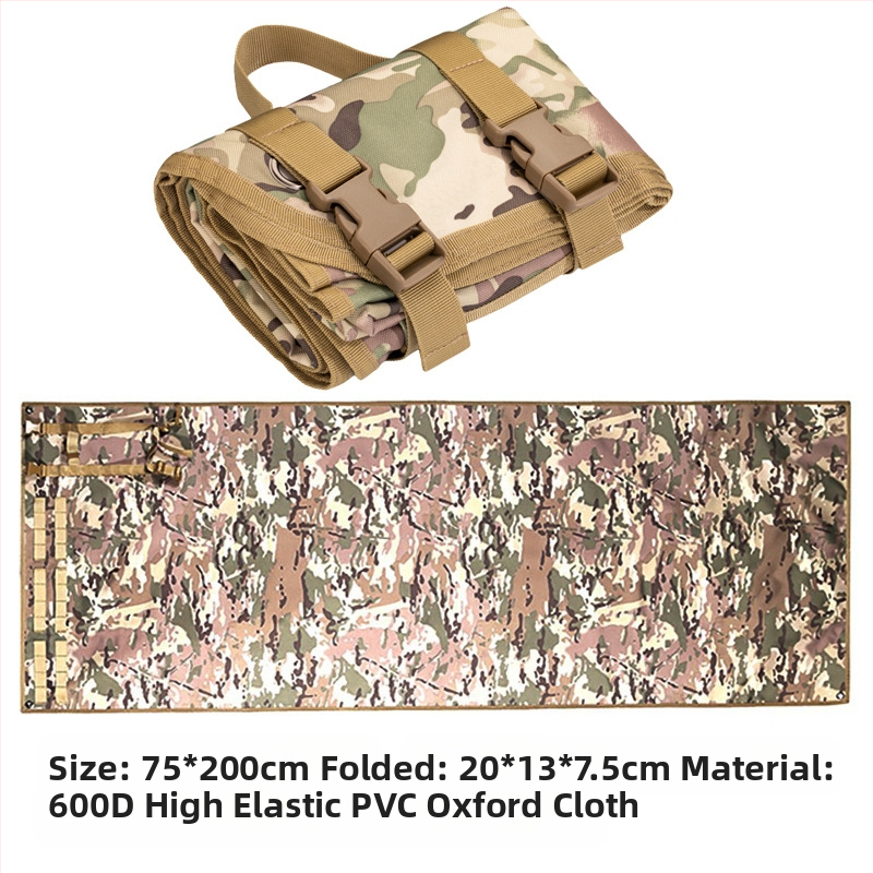 Āra aprīkojuma pārnēsājamais paklājiņš motociklu kempinga piknika paklājiņš saliekams ūdensizturīgs un mitrumizturīgs taktiskās apmācības maskēšanās šaušanas paklājiņš