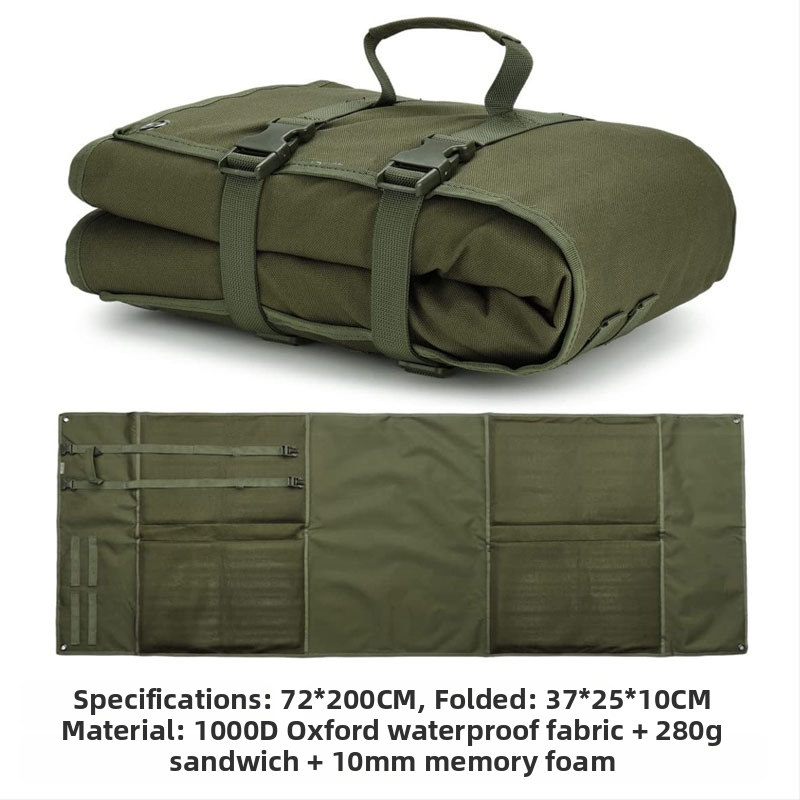 Āra aprīkojuma pārnēsājamais paklājiņš motociklu kempinga piknika paklājiņš saliekams ūdensizturīgs un mitrumizturīgs taktiskās apmācības maskēšanās šaušanas paklājiņš