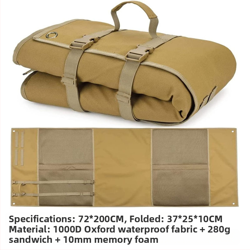 Āra aprīkojuma pārnēsājamais paklājiņš motociklu kempinga piknika paklājiņš saliekams ūdensizturīgs un mitrumizturīgs taktiskās apmācības maskēšanās šaušanas paklājiņš
