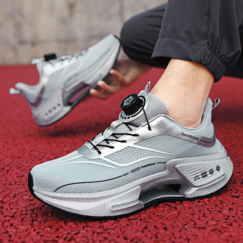 Fujian Pantofi sport pentru bărbați și femei, en-gros, 2025, noi, respirabile, cu plasă, pantofi sport pentru bărbați, cu nasturi rotativi, pantofi de alergare pentru tineri