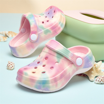 Трансгранични пещерни обувки за момичета, нови леки вътрешни, неплъзгащи се детски 3D изцяло принтирани плажни сандали и чехли