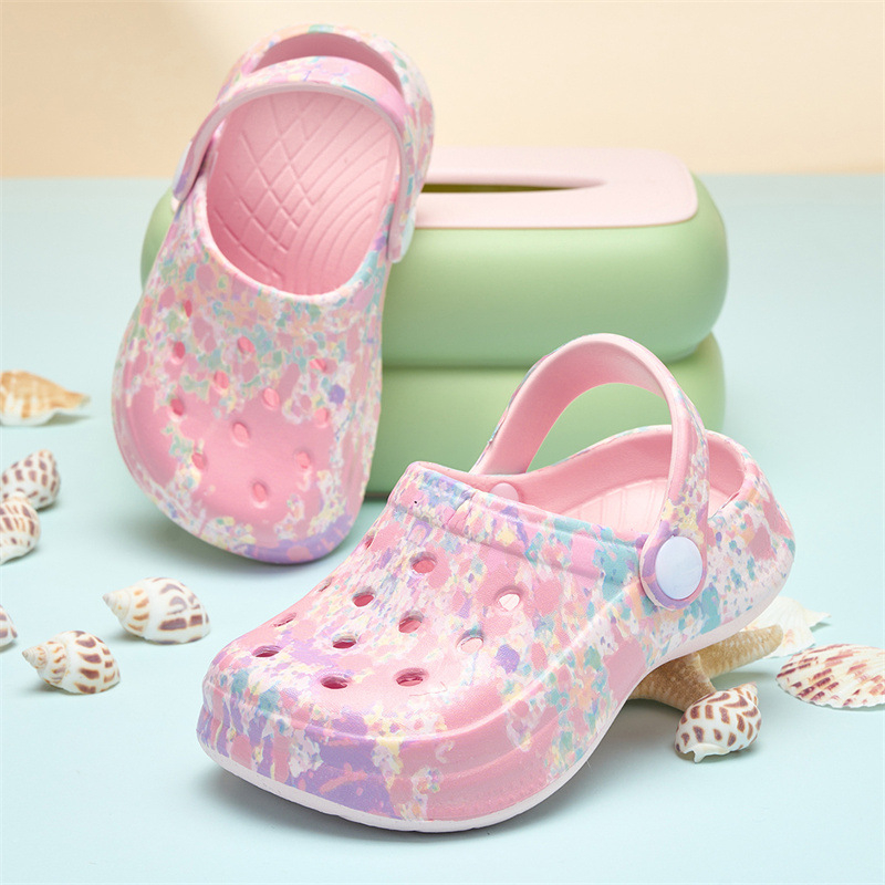 Трансгранични пещерни обувки за момичета, нови леки вътрешни, неплъзгащи се детски 3D изцяло принтирани плажни сандали и чехли