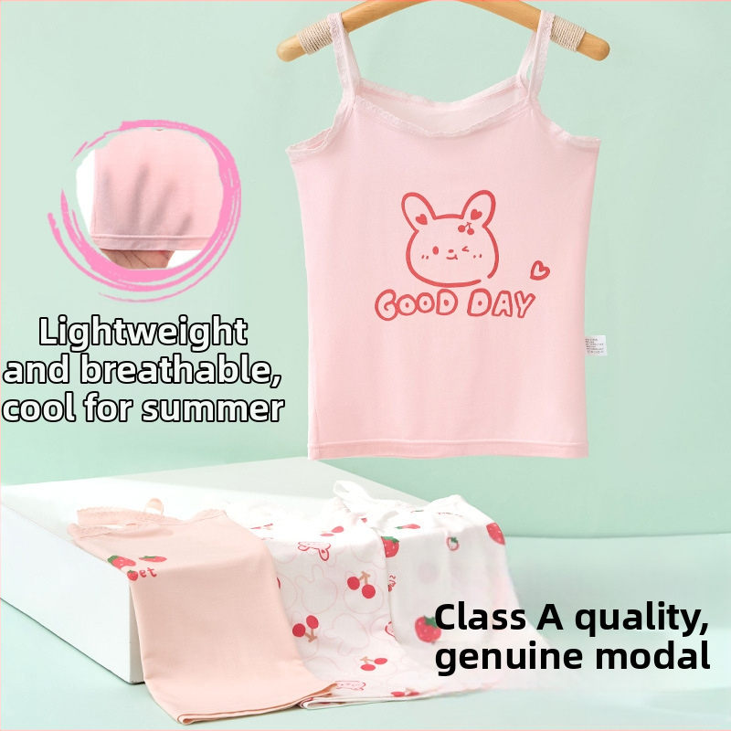 Djevojački prsluk, ljetni tanki dječji donji dio, razvojni modalni top bez rukava, vanjska odjeća za bebe i veliku djecu