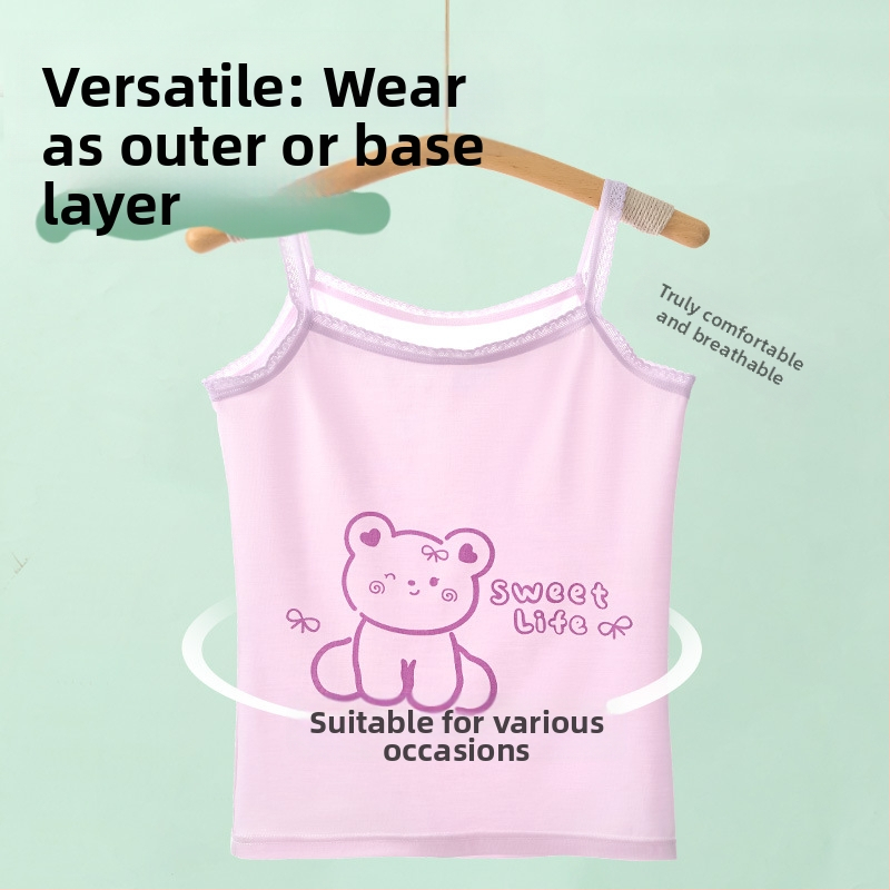 Елек за момичета, лятно тънко детско долнище, вътрешно облекло, развиващ модален топ без ръкави за бебета и големи деца, връхно облекло
