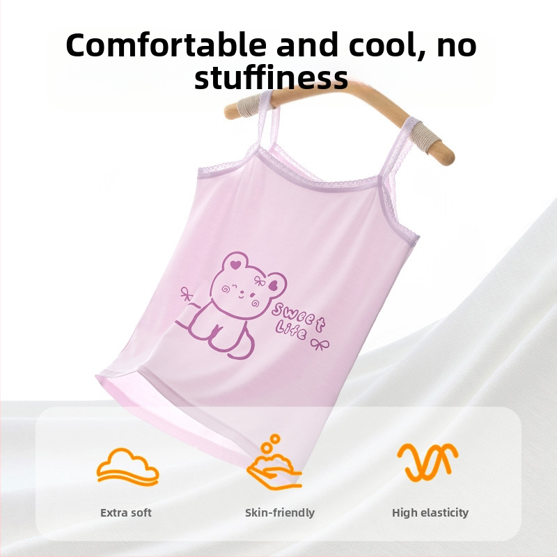 Елек за момичета, лятно тънко детско долнище, вътрешно облекло, развиващ модален топ без ръкави за бебета и големи деца, връхно облекло