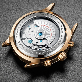 Νέο μηχανικό ρολόι Carnival 2019 για άνδρες, αυτόματο, αδιάβροχο, μοντέρνο, γνήσιο δέρμα, πολυλειτουργικό, κοίλο ρολόι 8887