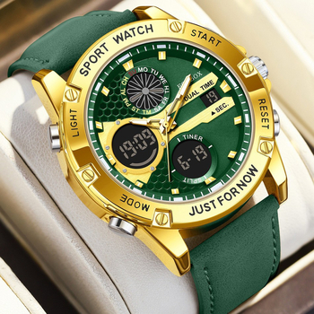 Piiriülene moodne spordikell, multifunktsionaalne kahe ekraaniga elektrooniline käekell, helendav meeste uhke tudengikellade hulgimüük