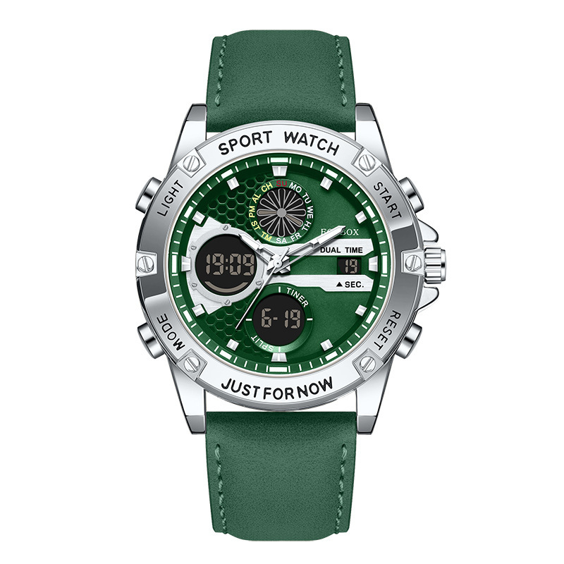 Piiriülene moodne spordikell, multifunktsionaalne kahe ekraaniga elektrooniline käekell, helendav meeste uhke tudengikellade hulgimüük