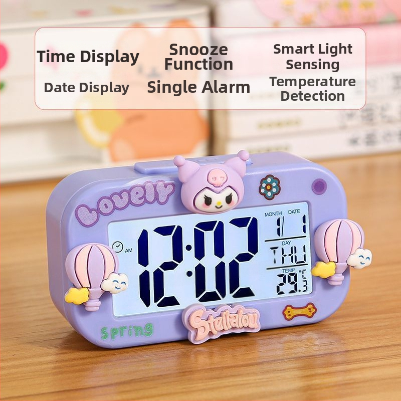 Kuromi Sanrio miniäratuskell õpilastele, uus lastepäeva tüdrukutele, armas ühiselamu eriline äratuskell