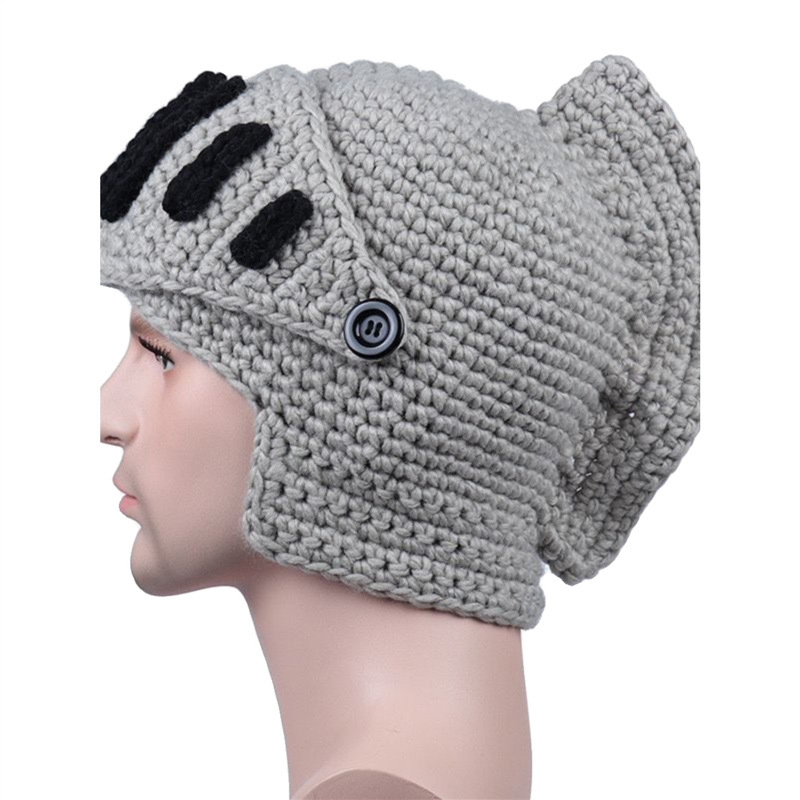 Shake sama Rooma rüütli villast kootud müts, isikupärastatud käsitsi kootud soomusrüüd, soe kõrvaklappidega puuvillane müts