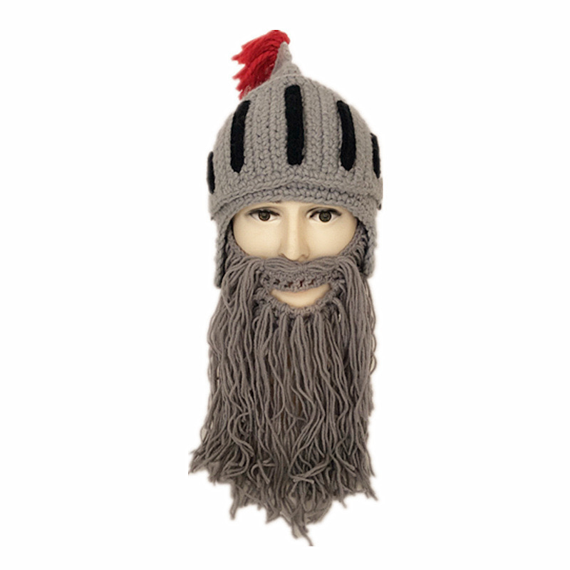 Shake sama Rooma rüütli villast kootud müts, isikupärastatud käsitsi kootud soomusrüüd, soe kõrvaklappidega puuvillane müts