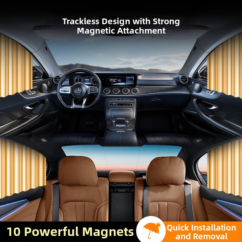 Лятна слънцезащита за кола с магнитна завеса за слънце, топлоизолация, универсална магнитна вакуумна завеса за кола, засенчваща завеса за кола, завеса за слънце