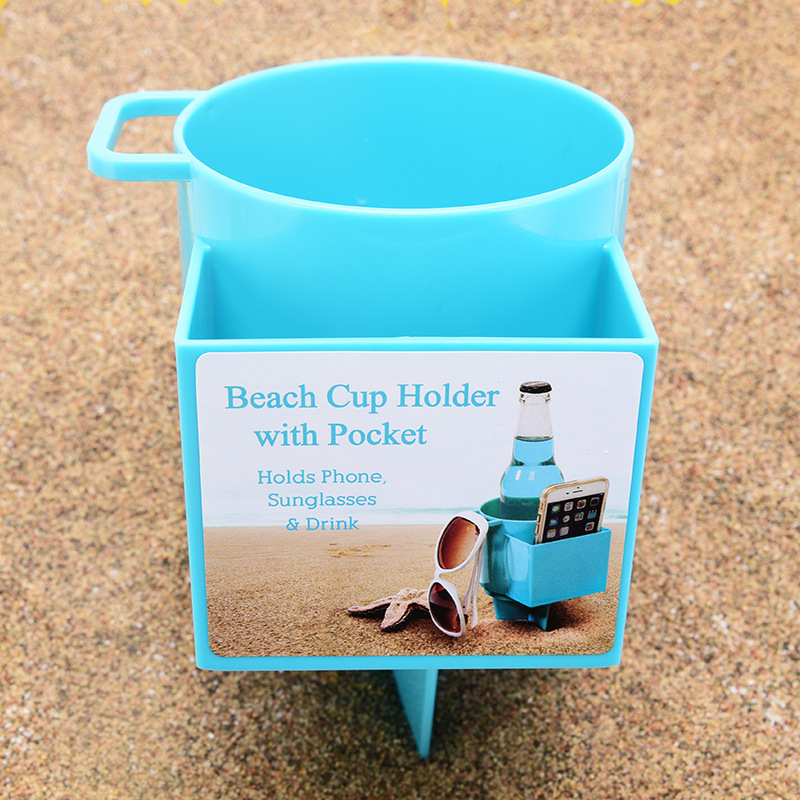 „Amazon“ tarpvalstybinis paplūdimio puodelių laikiklis, plastikinis daugiafunkcis mobiliojo telefono gėrimų laikymo įrankis, lauko pajūrio puodelių laikiklis