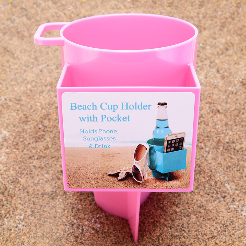 „Amazon“ tarpvalstybinis paplūdimio puodelių laikiklis, plastikinis daugiafunkcis mobiliojo telefono gėrimų laikymo įrankis, lauko pajūrio puodelių laikiklis
