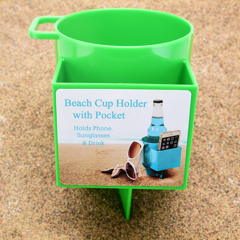 „Amazon“ tarpvalstybinis paplūdimio puodelių laikiklis, plastikinis daugiafunkcis mobiliojo telefono gėrimų laikymo įrankis, lauko pajūrio puodelių laikiklis