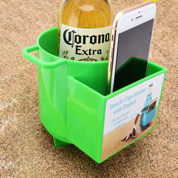 „Amazon“ tarpvalstybinis paplūdimio puodelių laikiklis, plastikinis daugiafunkcis mobiliojo telefono gėrimų laikymo įrankis, lauko pajūrio puodelių laikiklis