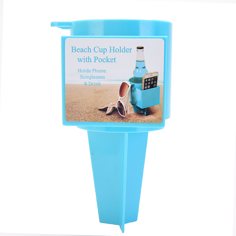 „Amazon“ tarpvalstybinis paplūdimio puodelių laikiklis, plastikinis daugiafunkcis mobiliojo telefono gėrimų laikymo įrankis, lauko pajūrio puodelių laikiklis