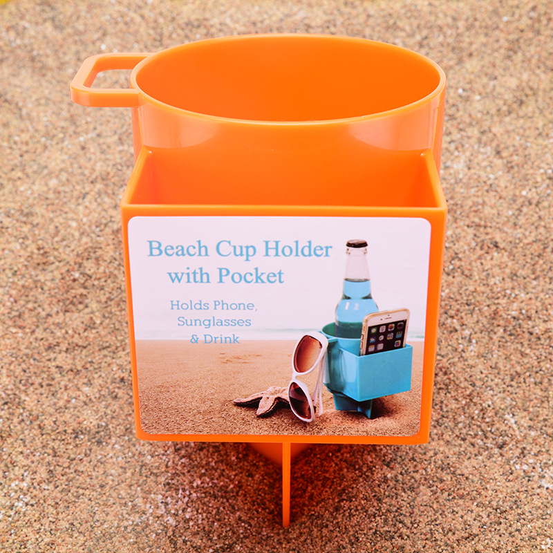 „Amazon“ tarpvalstybinis paplūdimio puodelių laikiklis, plastikinis daugiafunkcis mobiliojo telefono gėrimų laikymo įrankis, lauko pajūrio puodelių laikiklis