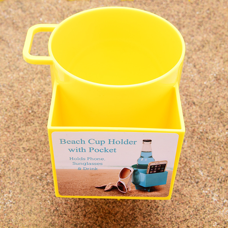 „Amazon“ tarpvalstybinis paplūdimio puodelių laikiklis, plastikinis daugiafunkcis mobiliojo telefono gėrimų laikymo įrankis, lauko pajūrio puodelių laikiklis