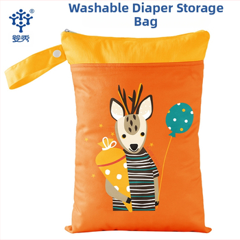 Cezhraničná dvojitá zipsová závesná taška na detské plienky, nepremokavá úložná taška s veľkou kapacitou 25 * 35 cm, mokré vrecko