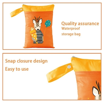 Τσάντα κρεμαστή με διπλό φερμουάρ για καρότσι, αδιάβροχη τσάντα αποθήκευσης για πάνες μωρού, μεγάλης χωρητικότητας, σάκος υγρού 25 * 35cm