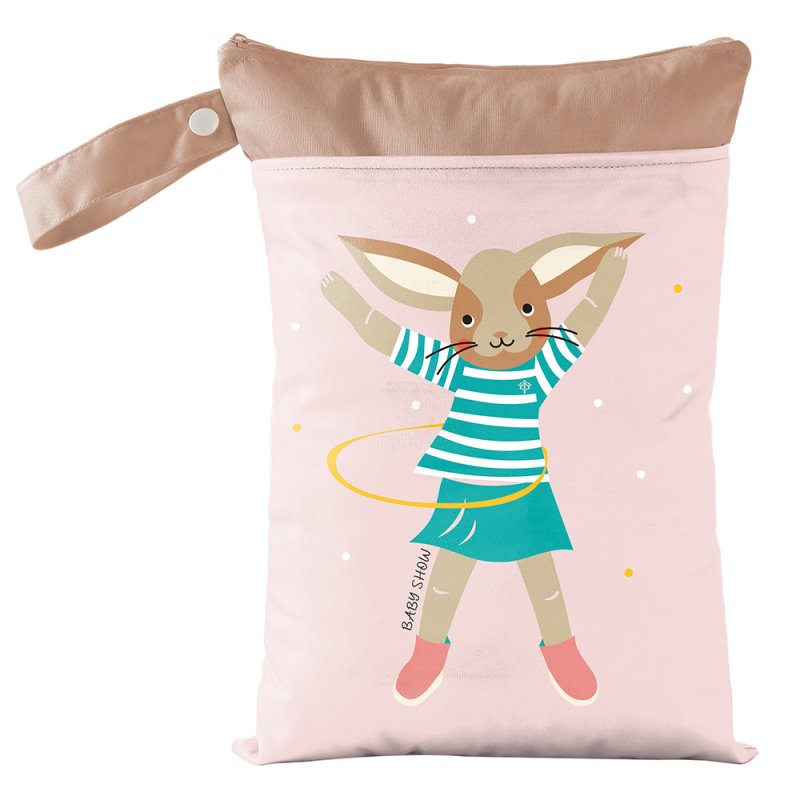 Cezhraničná dvojitá zipsová závesná taška na detské plienky, nepremokavá úložná taška s veľkou kapacitou 25 * 35 cm, mokré vrecko