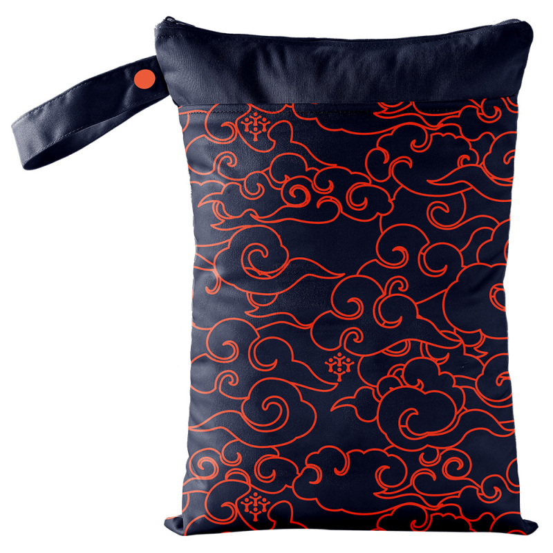 Cezhraničná dvojitá zipsová závesná taška na detské plienky, nepremokavá úložná taška s veľkou kapacitou 25 * 35 cm, mokré vrecko